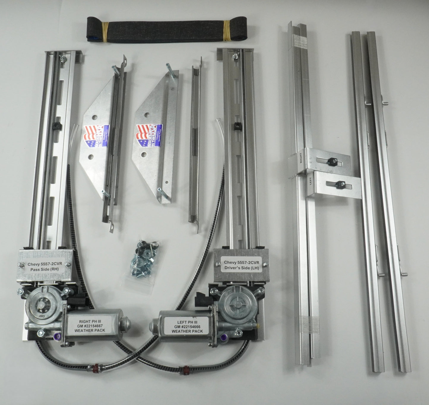 1955–1957 Chevy 2-Door Sedan – Vent Removed Complete Kit, Front Doors Only (5557-2CVR)